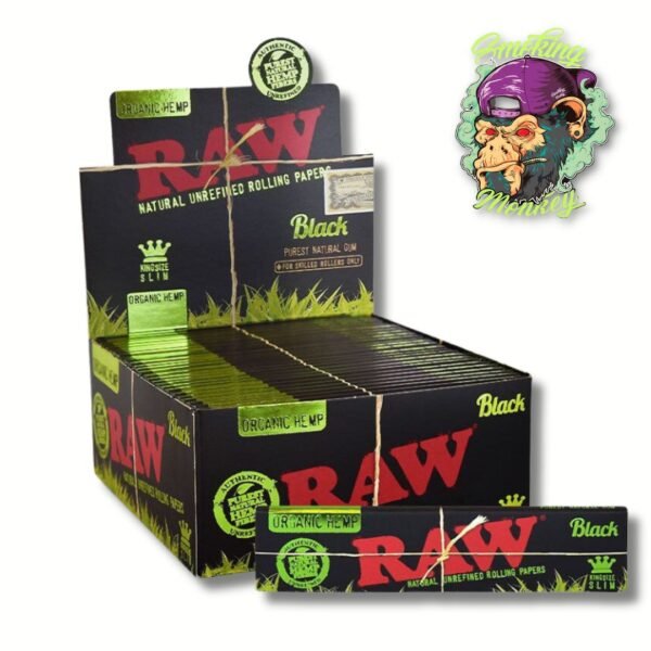 Raw king size slim black organic